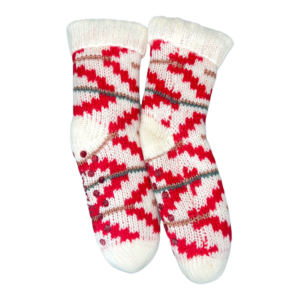 AnyBody Unisex Pull-on Nordic Knit Socks Cream Small/Medium Size
